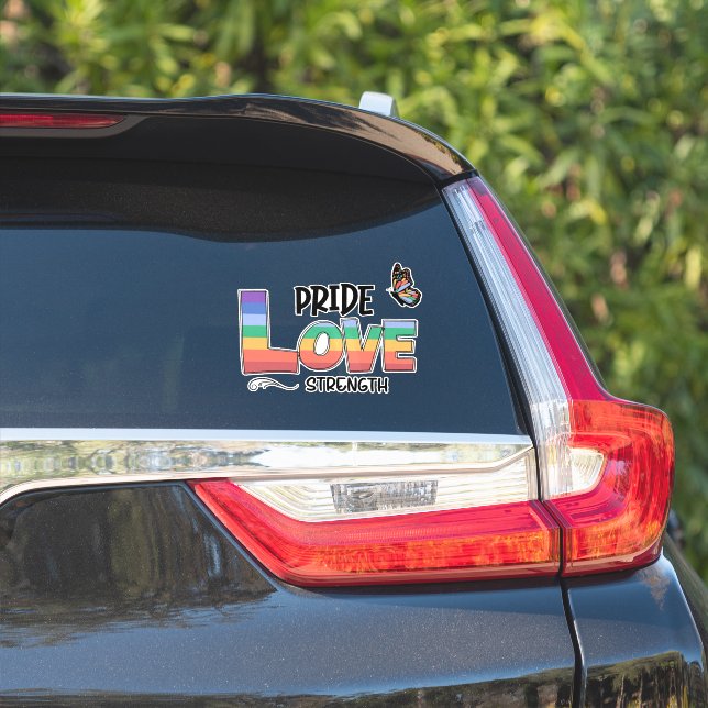 Adesivo Orgulho Amor Força (Lado do carro)