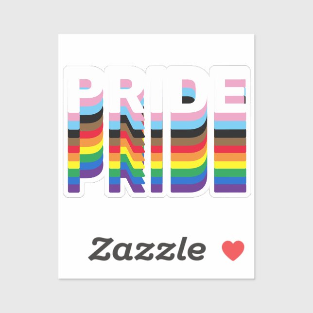 Adesivo Orgulho arco-íris diversidade inclusiva tipografia (Folha)