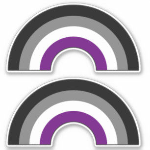 Adesivo Orgulho Asexual Arco-Íris +{ Ace   Demi   Cinzas 
