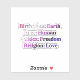 Adesivo Orgulho de Genderfluido - Local de Nascimento: Ter