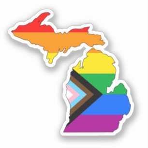 Adesivo Orgulho de Progresso LGBTQ do Orgulho do Estado do