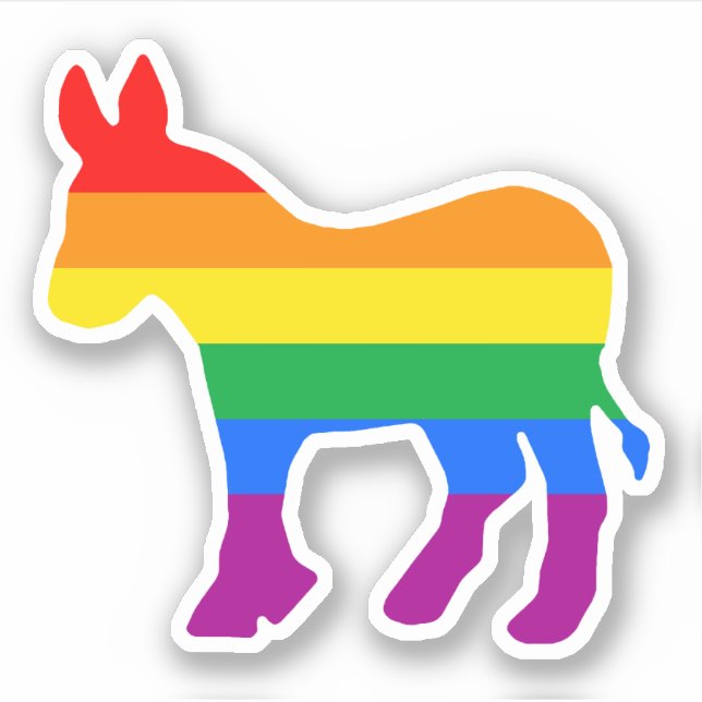 Adesivo Orgulho Democrata LGBTQ (Frente)