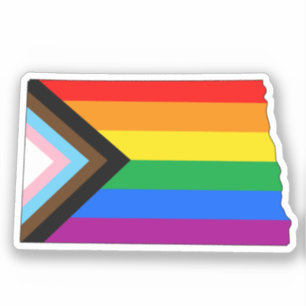 Adesivo Orgulho do Estado de Dakota do Norte LGBTQ Progres