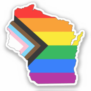 Adesivo Orgulho do Estado de Wisconsin LGBTQ Progress Prid