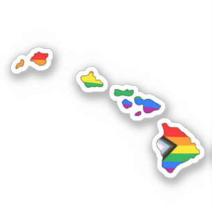 Adesivo Orgulho do Estado do Havaí LGBTQ Progress Pride