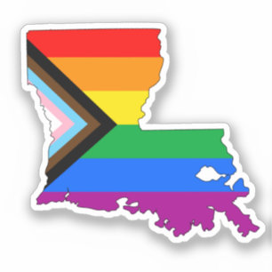Adesivo Orgulho Estadual da Louisiana LGBTQ Progresso Orgu
