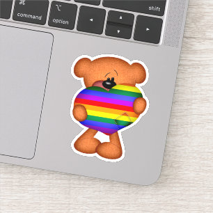 Adesivo Orgulho gay LGBT Teddy Bear Amor Coração