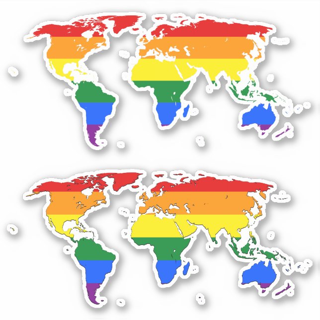 Adesivo Orgulho LGBT - Mapa do Mundo (Frente)