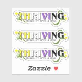 Adesivo Orgulho Não-binário florescente