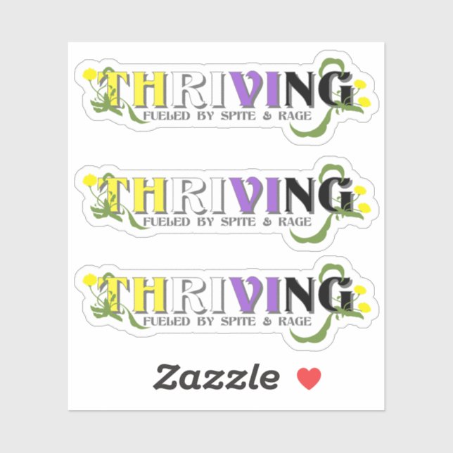 Adesivo Orgulho Não-binário florescente (Folha)