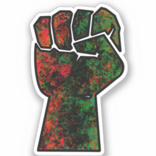 Adesivo orgulho negro punho vermelho verde bandeira pan-af