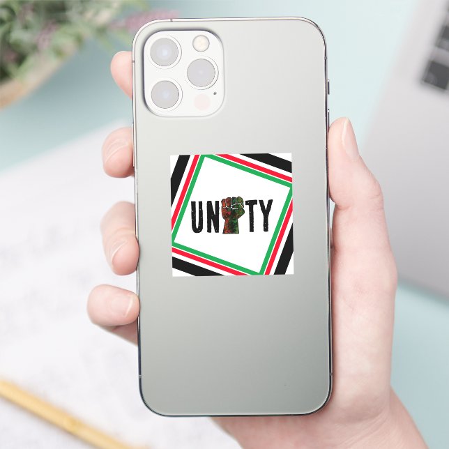 Adesivo orgulho negro vermelho punho verde pano-africano (Telefone)