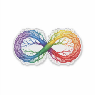 Adesivo Orgulho Neurodivergente Arco-íris Infinito TDAH