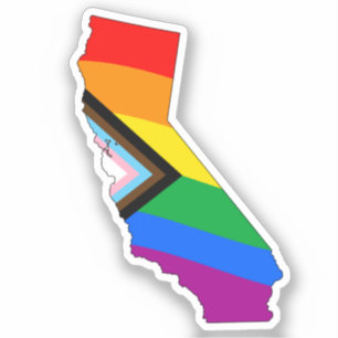 Adesivo Orgulho Progressivo LGBTQ do Estado da Califórnia
