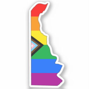 Adesivo Orgulho Progressivo LGBTQ do Estado de Delaware