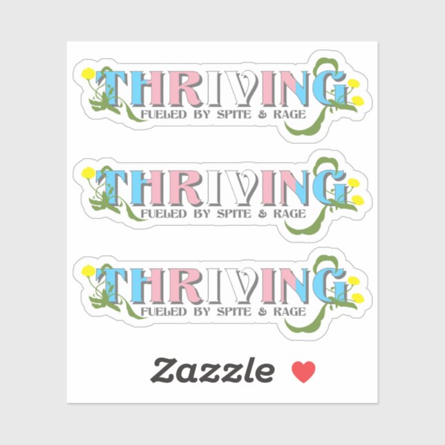 Adesivo Orgulho Trans florescente (Folha)