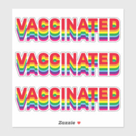 Adesivo Orgulho vacinado lgbt gay arco-íris cores retrô