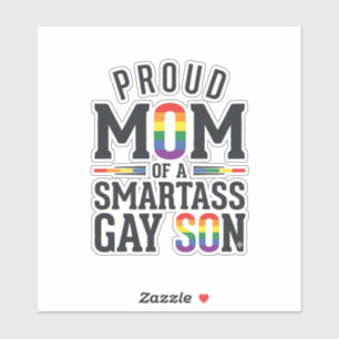 Adesivo Orgulhosa Mãe de um Filho Gay Arrogante Camisa Vin