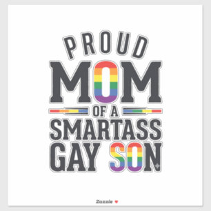 Adesivo Orgulhosa Mãe de um Filho Gay Arrogante Camisa Vin