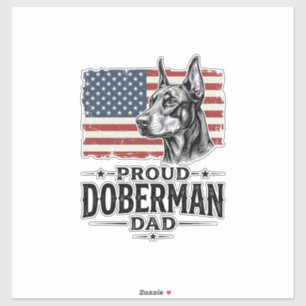Adesivo Orgulhoso Pai Doberman Bandeira Vintage Vetor Desi