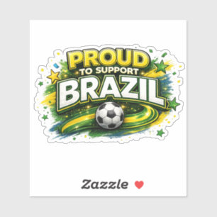 Adesivo ORGULHOSO POR APOIAR O BRASIL Fã de Futebol   Bras