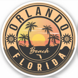 Adesivo Orlando Florida Retro Sunset Souvenirs