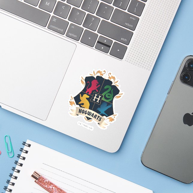 Adesivo Ornamentado HOGWARTS™ House Crest (Notebook com iPhone)
