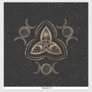 Adesivo Ornamento da Lua Tripla Tripla Triquetra com Penta