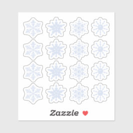 Adesivo Ornamentos Flocos de Neve Azul-Gelo