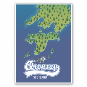 Adesivo Oronsay Scotland Island map