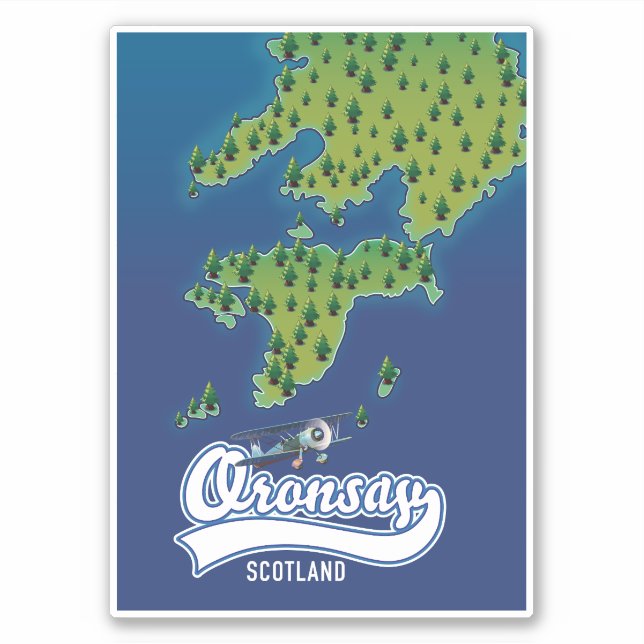 Adesivo Oronsay Scotland Island map (Frente)