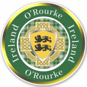Adesivo O'Rourke Irish Shield/Celtic Cross Personalizado