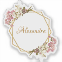 Orquídeas Rosa Branco Dourado Floral Geométrico Me