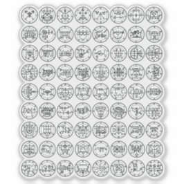 Adesivo Os 72 Sinais Demônios De Ars Goetia (preto)