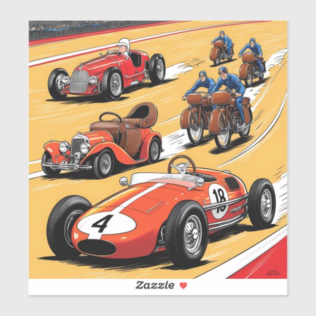 Adesivo Os carros de corrida mais belos (Folha)