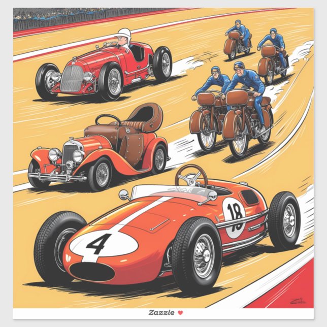 Adesivo Os carros de corrida mais belos (Folha)