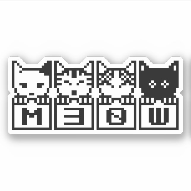 ADESIVO OS GATOS DE 8 BITS M30W (Frente)