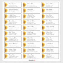 Os hóspedes dos girassóis se dirigem. Rótulos russ