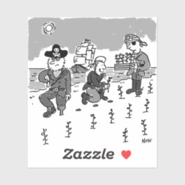 Adesivo Os piratas estão se preparando usando uma perna de