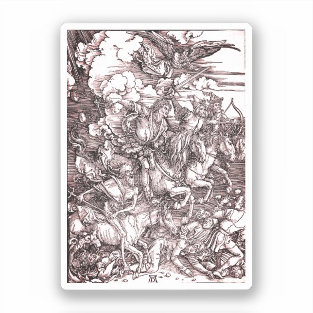 Adesivo Os Quatro Cavaleiros do Apocalipse (Dürer, 1498) (Frente)