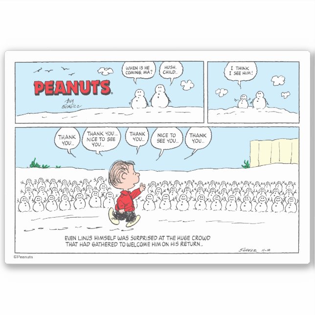 Adesivo Os Snowmen Bem-Vindo Linus (Frente)