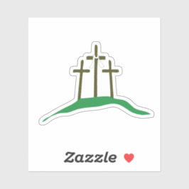 Adesivo Os Três Cruzamentos do Cristo de Jesus estão Risen