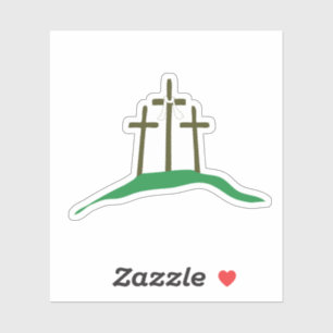 Adesivo Os Três Cruzamentos do Cristo de Jesus estão Risen