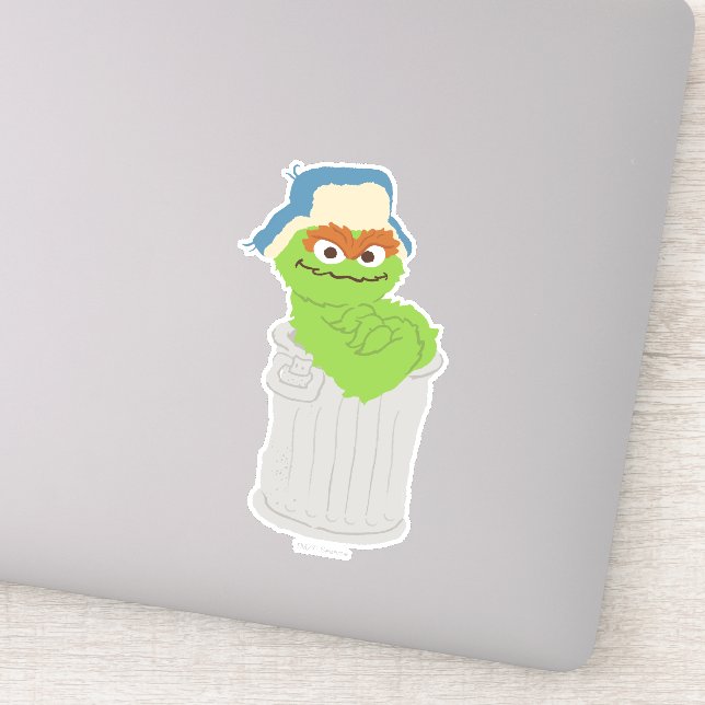 Adesivo Oscar, o Grouch Trash Can Lean (Detalhe)