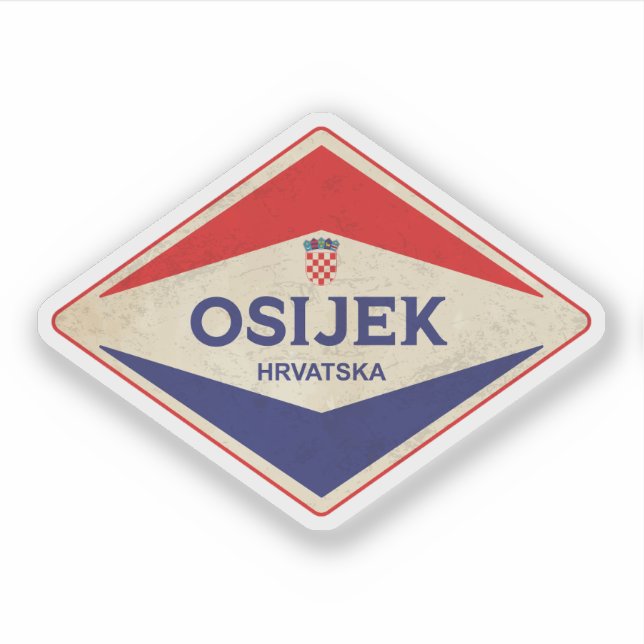Adesivo Osijek Croácia Vintage (Frente)
