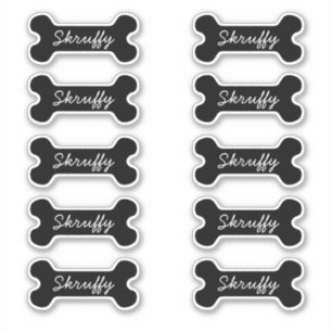 Adesivo Osso preto com nome