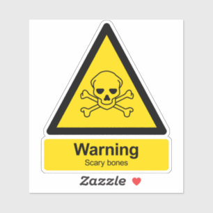 Adesivo Ossos assustadores com sinal de aviso tóxico par