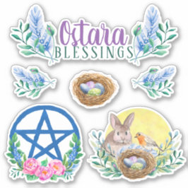 Adesivo Ostara Primavera Equinox Wicca Sabbat Floral