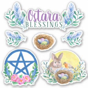 Adesivo Ostara Primavera Equinox Wicca Sabbat Floral