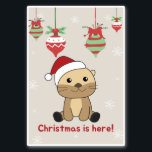 Adesivo Otter Christmas Snow Winter Animals Otter Sticker<br><div class="desc">The otter at Christmas with fairy lights. Funny animals with gifts and snow for the holidays. Also funny for christmas in July. Otters are cute animals and perfect for Christmas.</div>